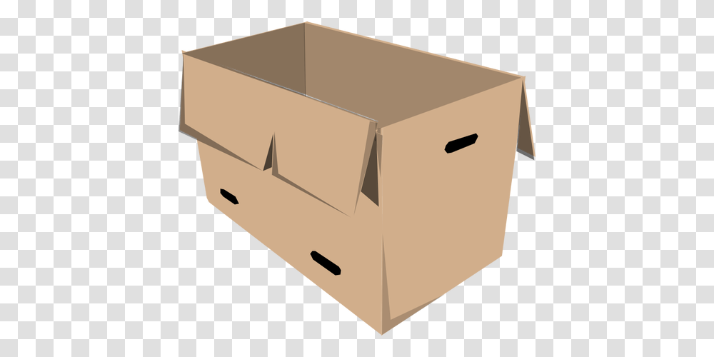Clip Art Of Open Recyclable Cardboard Box, Furniture, Carton, Drawer Transparent Png