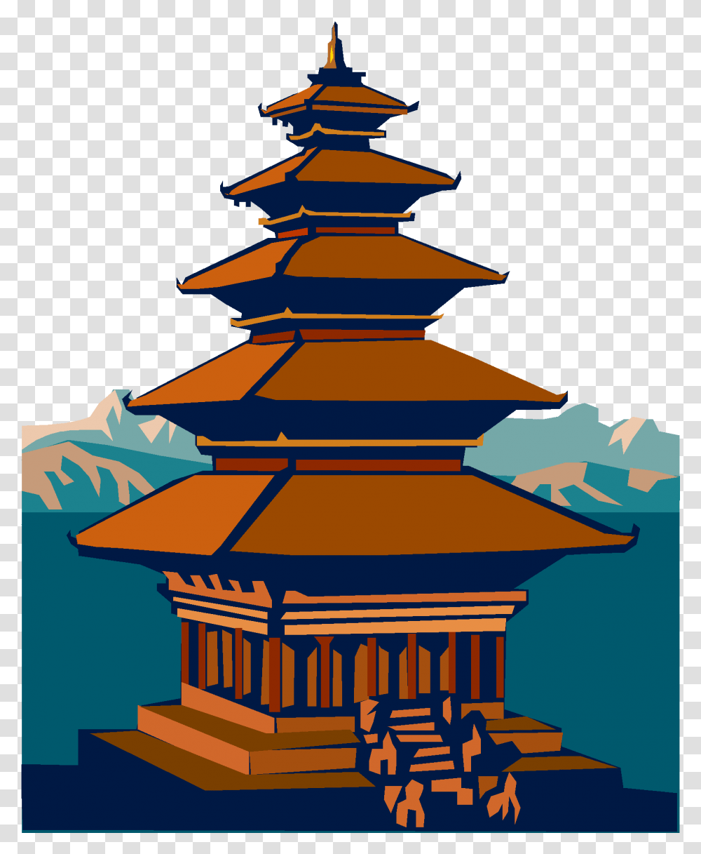 Clip Art Of Temple Buddha Dharma Hindi, Architecture, Building, Shrine, Worship Transparent Png