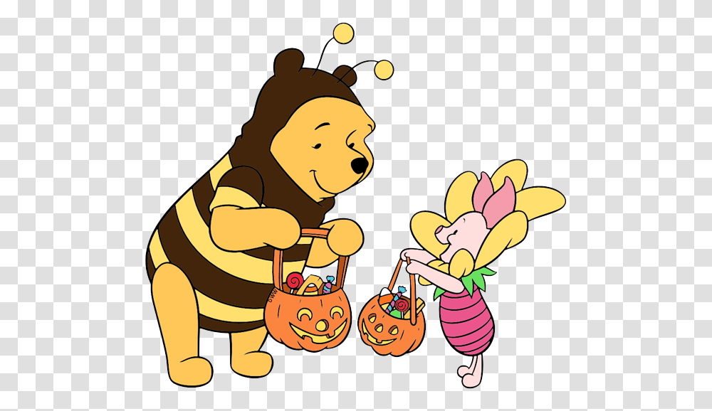 Clip Art Of Winnie The Pooh And Piglet Trick Or Treating, Food, Female, Doodle, Drawing Transparent Png