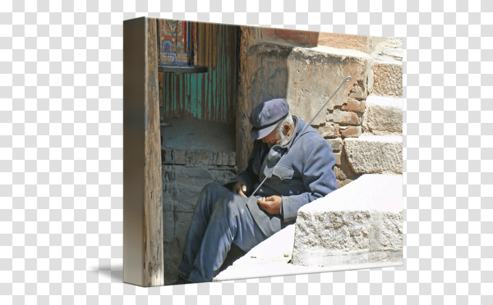 Clip Art Old Man Sleeping Sitting, Person, Helmet, Outdoors Transparent Png