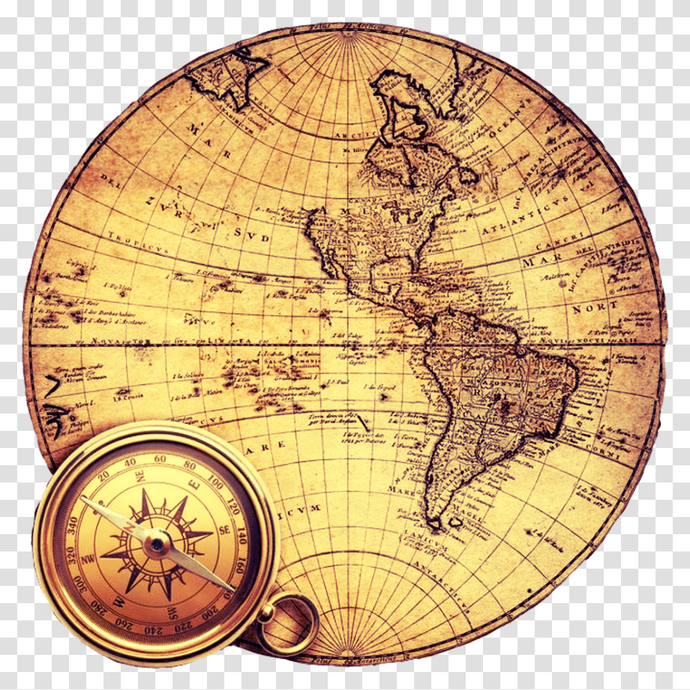 Clip Art Old Nautical Map Old World Map, Clock Tower, Architecture, Building, Outer Space Transparent Png