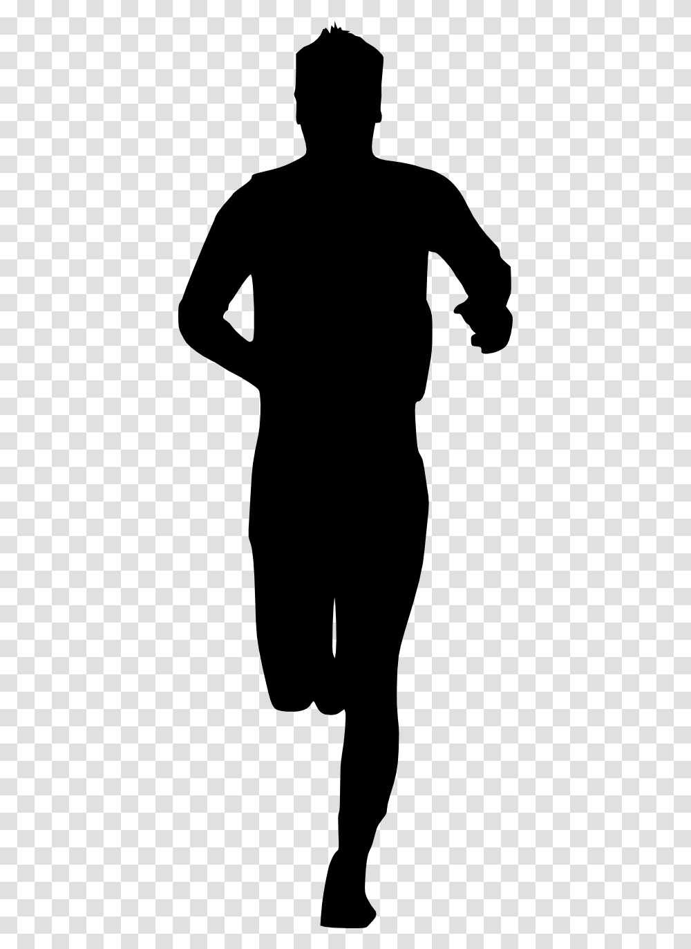 Clip Art Onlygfx Man Running Silhouette Front View, Standing, Person, Photography, Hand Transparent Png