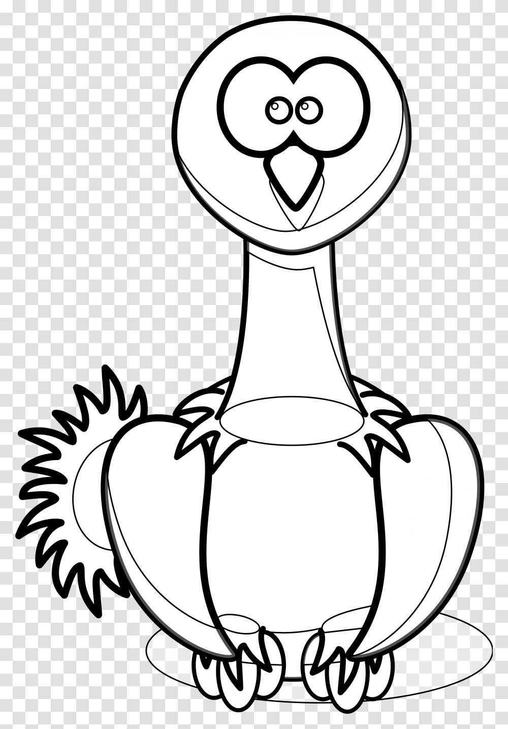 Clip Art Ostrich, Animal, Stencil, Bird, Drawing Transparent Png