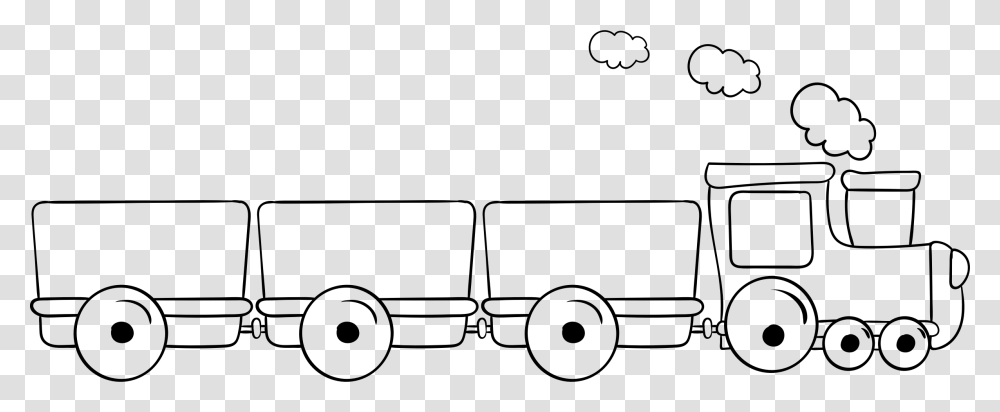 Clip Art Outline Of A Train Train Clipart Black And White Outline, Gray Transparent Png