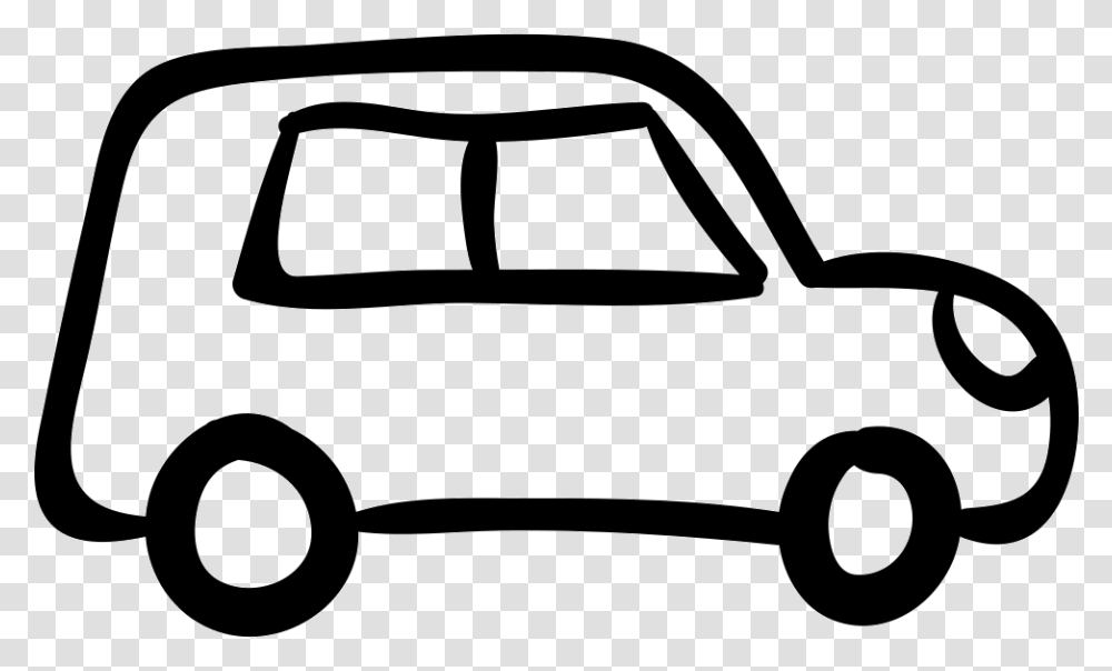 Clip Art Outlined Vehicle Svg Car With Clear Background, Stencil, Lawn Mower, Tool Transparent Png