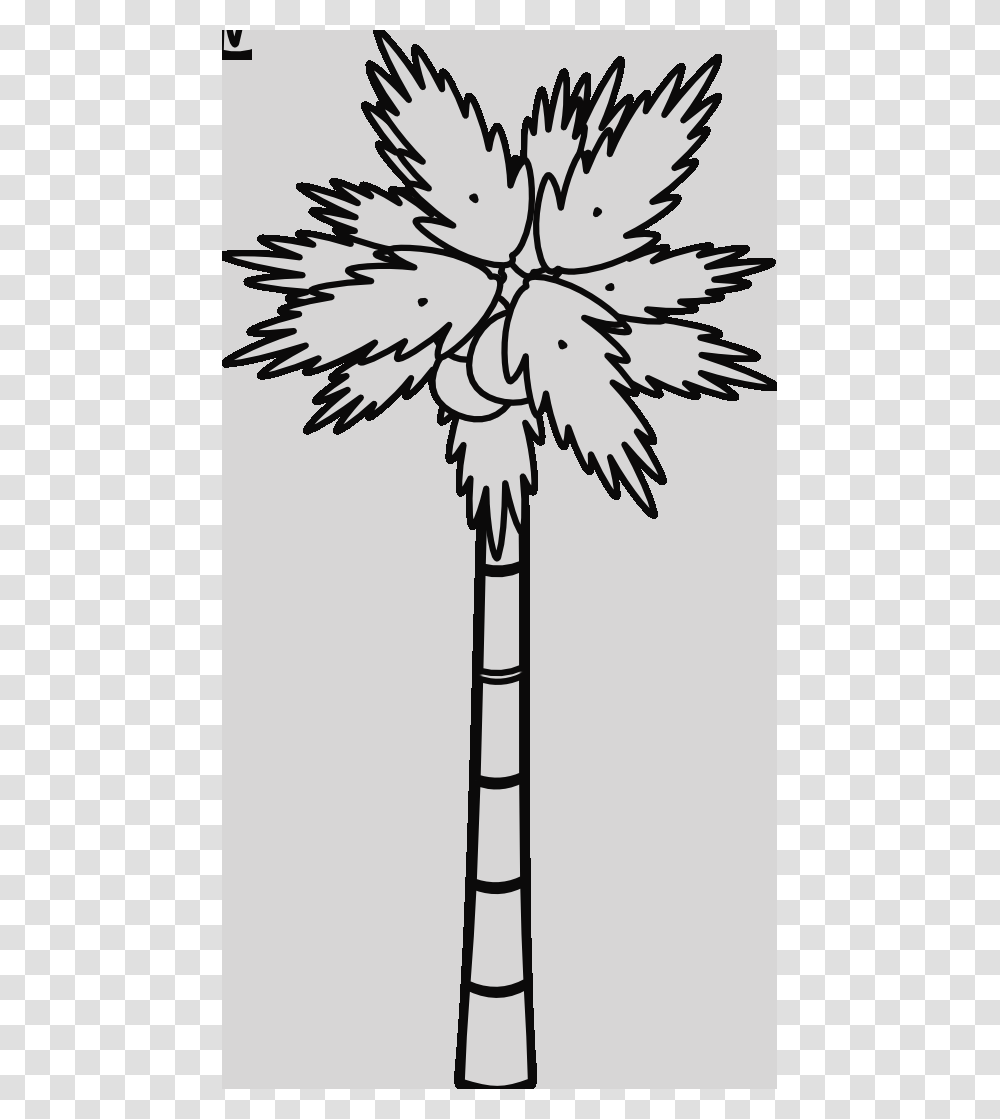 Clip Art Palm Tree Clipart Black And White, Plant, Emblem, Weapon Transparent Png