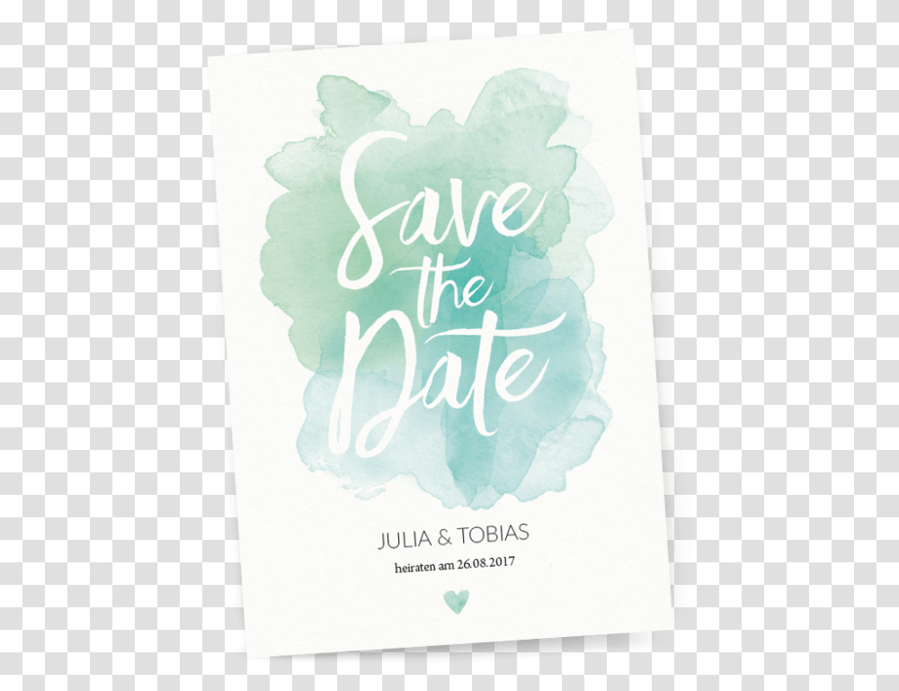 Clip Art Pastel Aquarelle Hochzeitseinladung Mit Save The Date Aquarell, Novel, Book, Poster, Advertisement Transparent Png