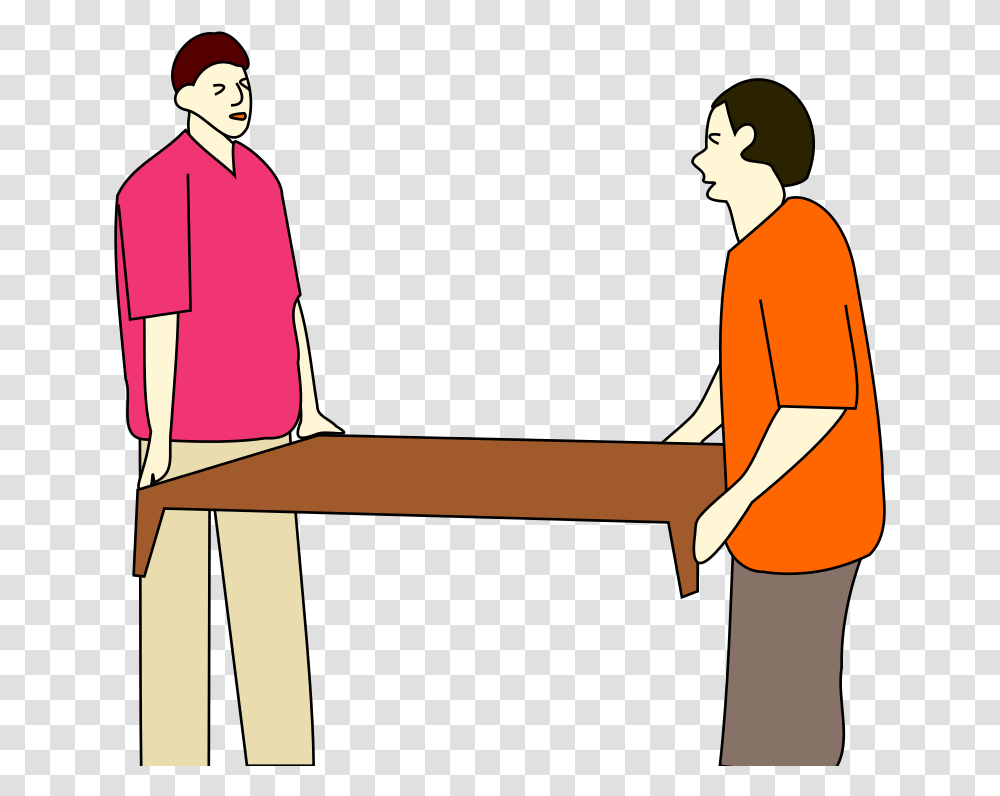 Clip Art People People Moving A Table, Person, Standing, Furniture, Tabletop Transparent Png