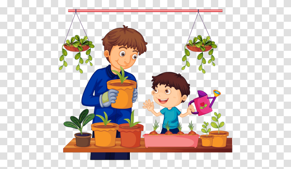 Clip Art Personnages Illustration Individu Family Cleaning The Backyard Clipart, Vegetation, Plant, People, Tree Transparent Png