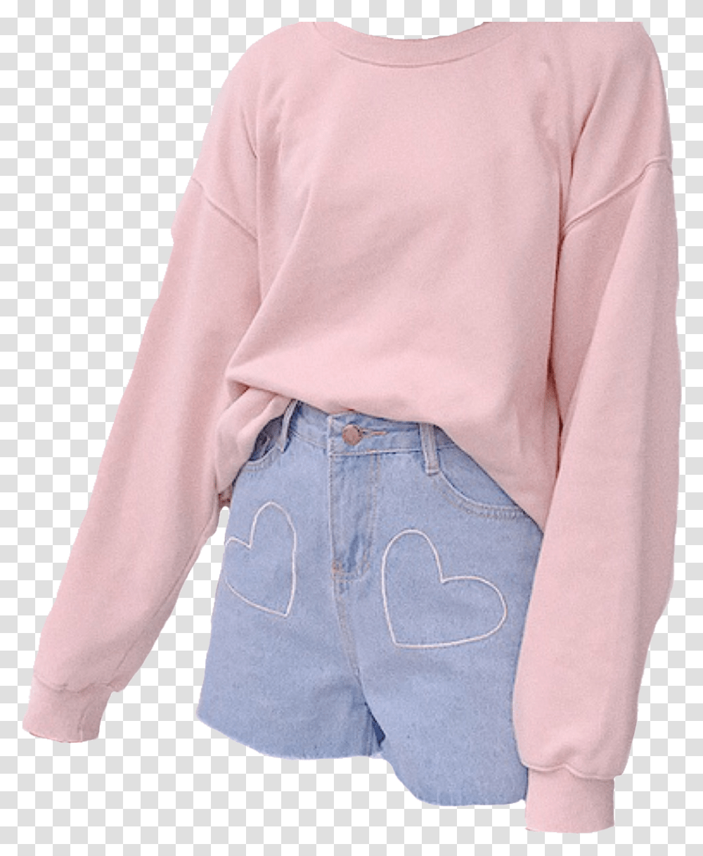Clip Art Pin By Peachyymia On Aesthetic Cute Pink Outfit, Sleeve, Long Sleeve, Pants Transparent Png