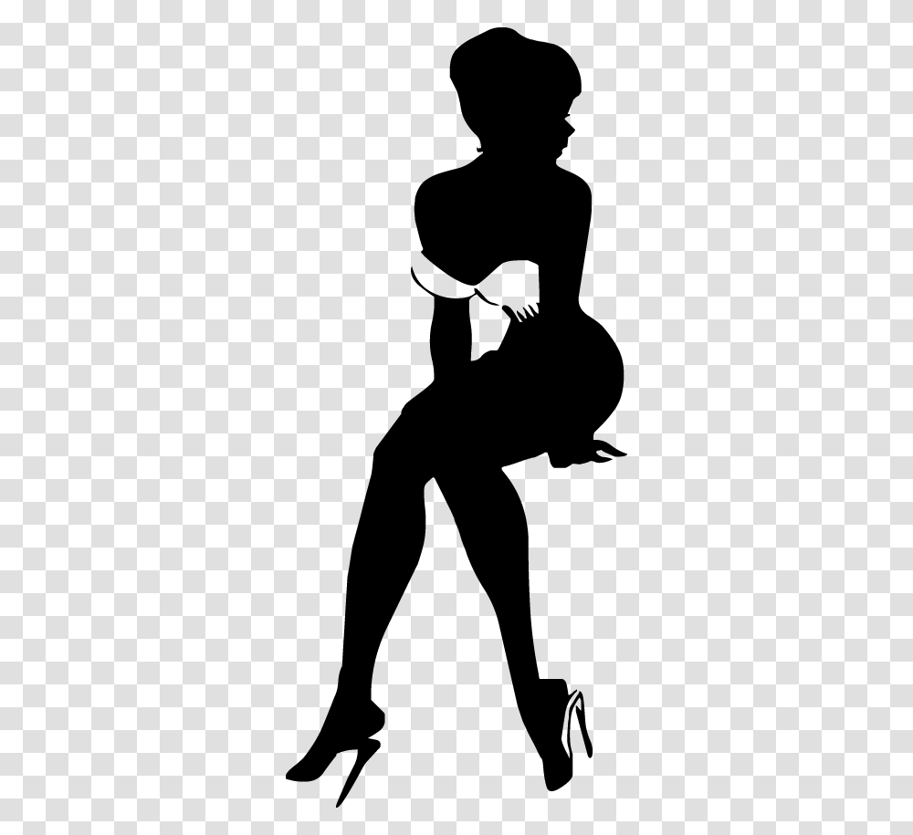 Clip Art Pin Up Girl Silhouette Pin Up Girl Silhouette, Person, Human, Stencil, Kneeling Transparent Png