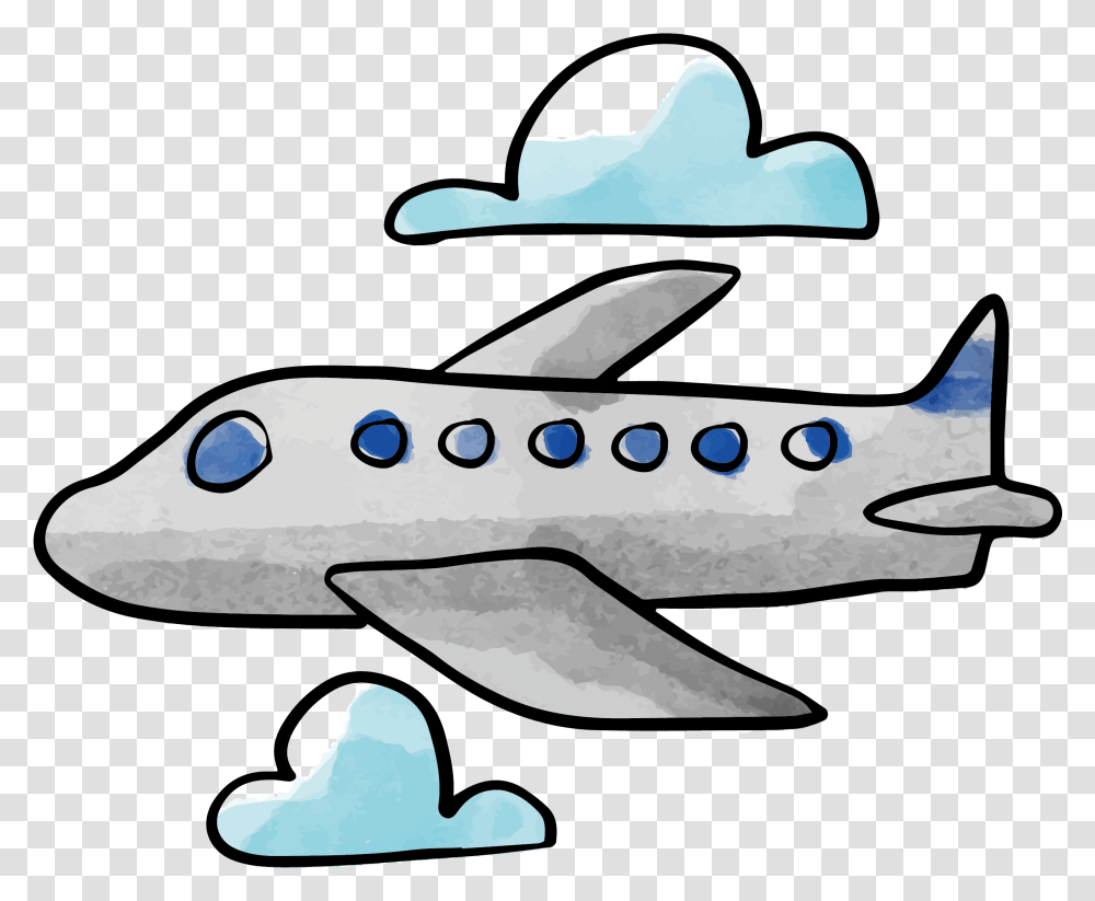 Clip Art Plane Vector Transprent Water Color Airplane Clipart, Animal, Fish, Sea Life, Shark Transparent Png
