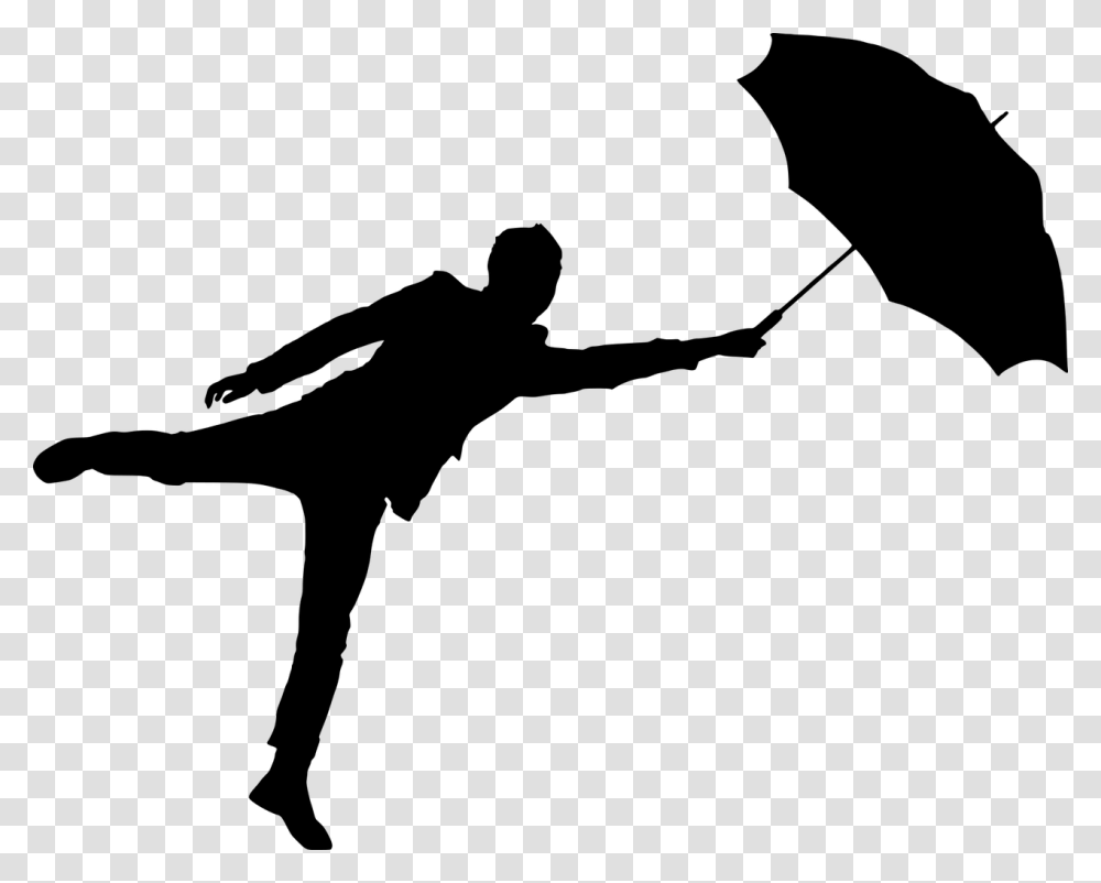 Clip Art Portable Network Graphics Silhouette Vector Man Holding Umbrella Silhouette, Gray, World Of Warcraft Transparent Png
