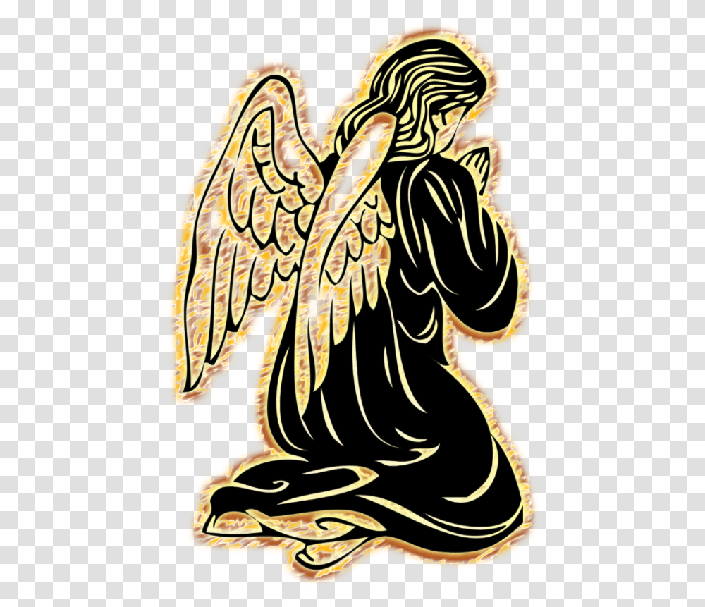 Clip Art Praying Hands Drawing Tattoo Art Praying Angels Images Drawing, Wasp, Bee, Insect, Invertebrate Transparent Png