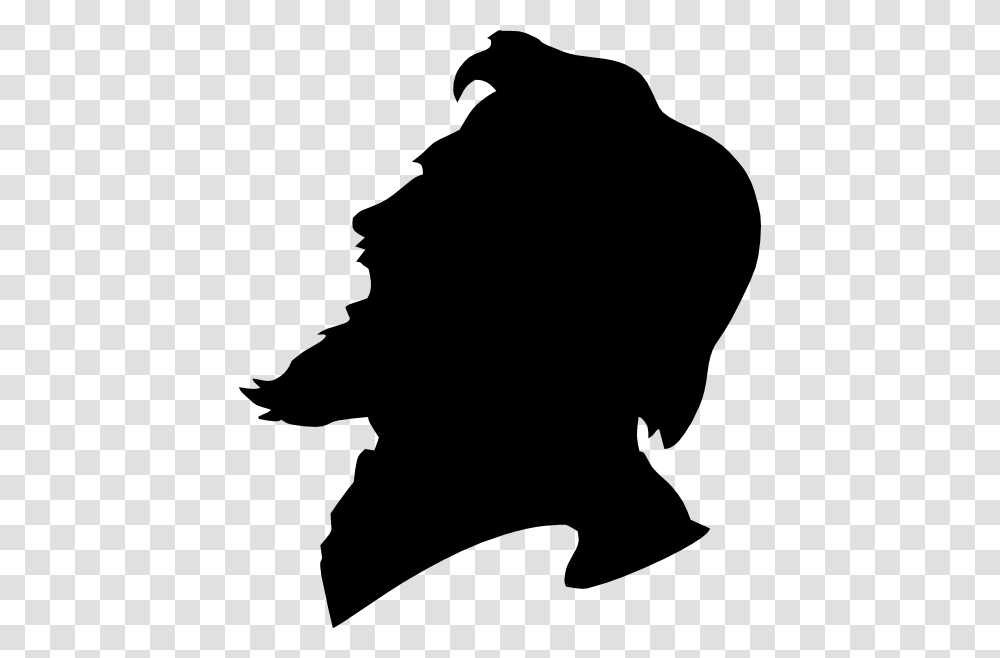 Clip Art Profile View Face Man With Beard Silhouette, Person, Human, Stencil Transparent Png