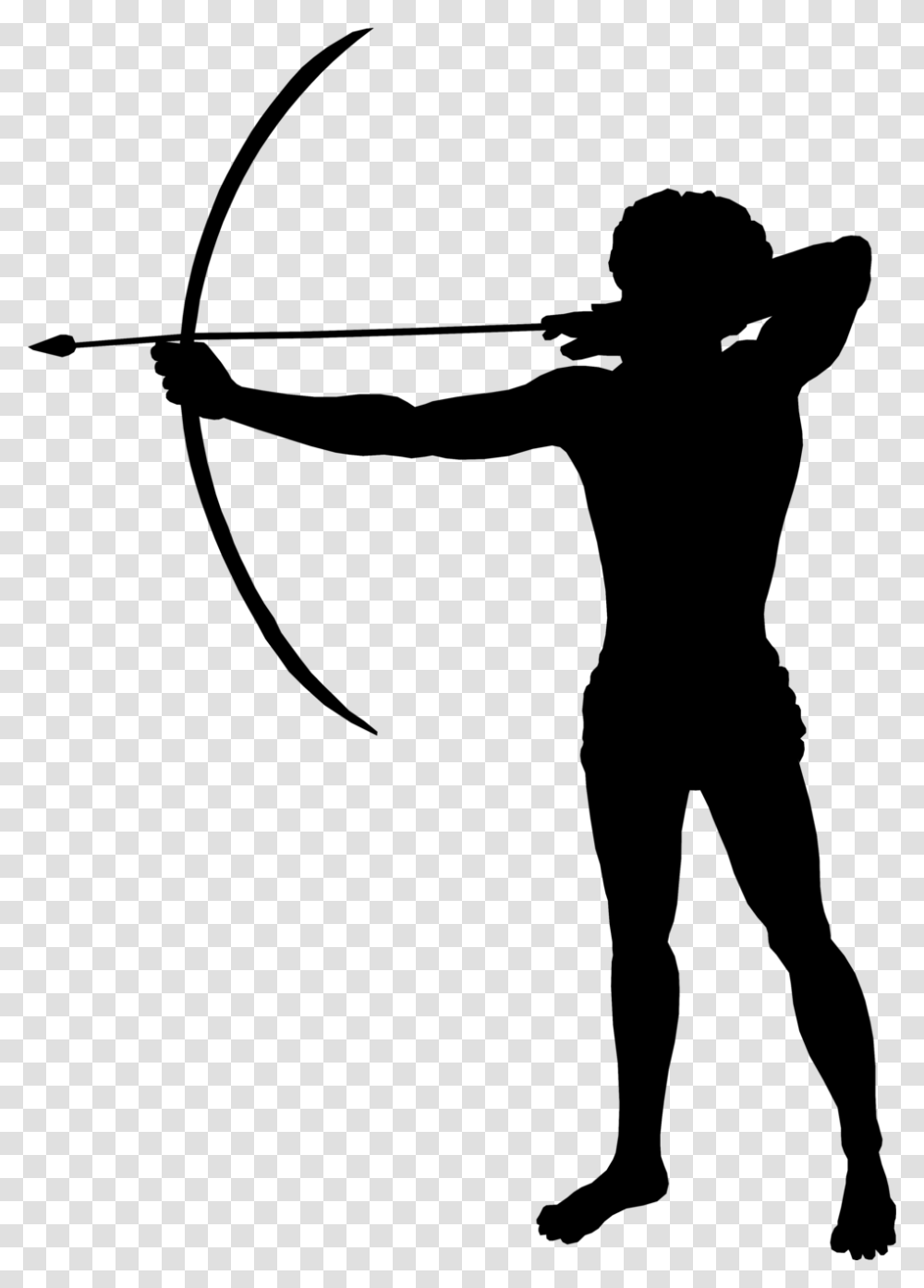 Clip Art Ranged Weapon Archery Silhouette Silhouette Archery Clipart, Gray, World Of Warcraft Transparent Png