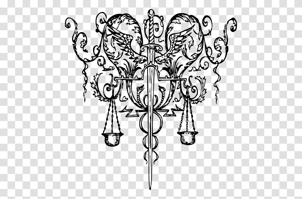 Clip Art Red Sword And Scales Scale Of Justice And Sword, Lamp, Chandelier Transparent Png