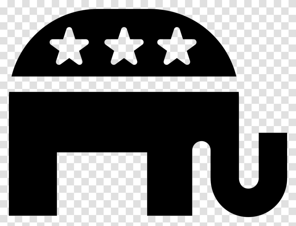 Clip Art Republican Elephant Republican Elephant Black And White, Star Symbol, Silhouette, Stencil Transparent Png