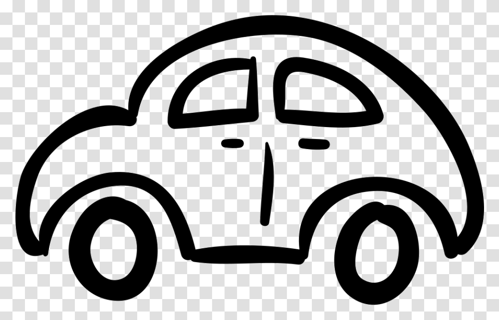 Clip Art Rounded Outlined Vehicle From Car Icon Hand Drawn, Stencil, Transportation, Lawn Mower, Van Transparent Png