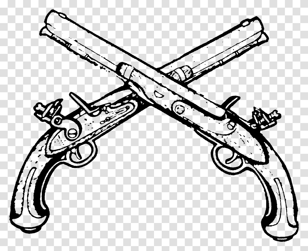 Clip Art Royalty Free Library Army Gun Pistol Flintlock Pistol Drawing, Gray, World Of Warcraft Transparent Png