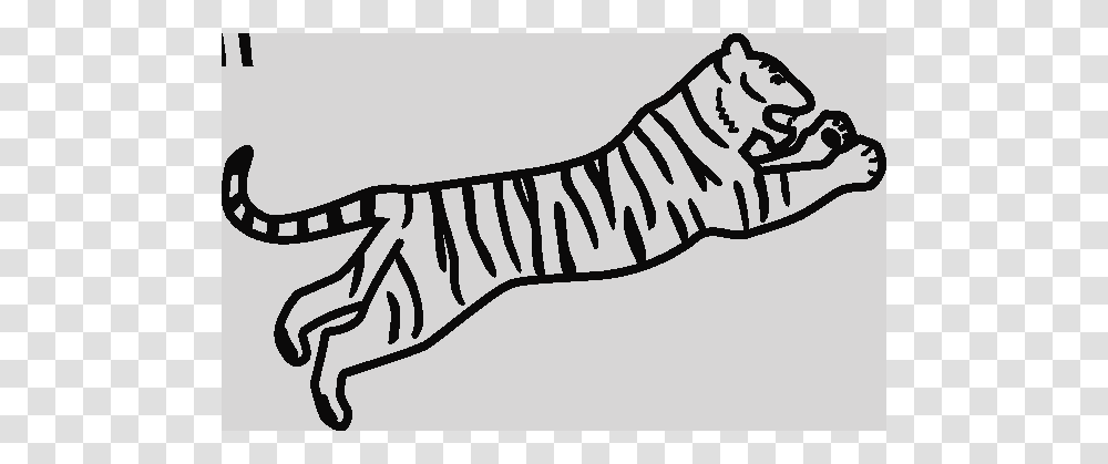 Clip Art Running Tiger Clipart Black And White Eaufgct, Animal, Zebra, Wildlife, Mammal Transparent Png