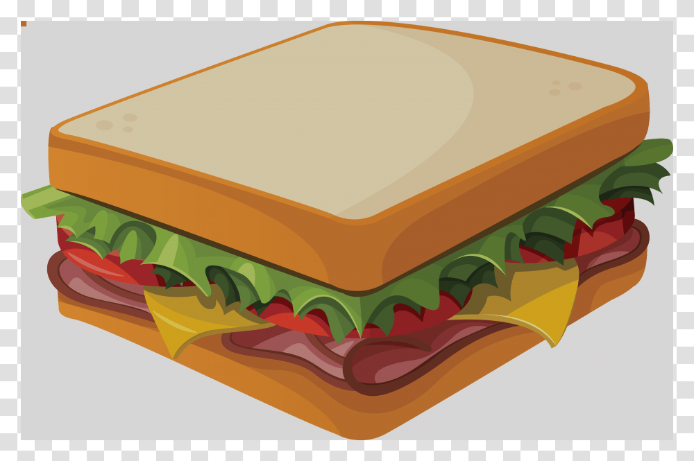 Clip Art Sandwich With Bacon Food And Beverages Download Clip Art, Burger, Box, Lunch, Meal Transparent Png