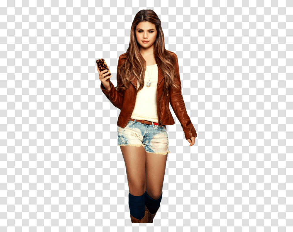 Clip Art Selena Gomez Clipart Photos Selena Gomez Red Leather Jacket, Apparel, Coat, Person Transparent Png