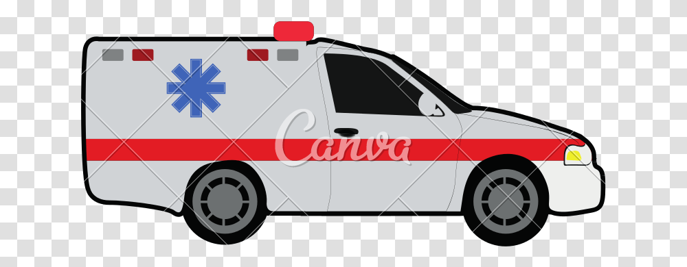 Clip Art Side View Of An Ambulance With Side Of Ambulance Car, Van, Vehicle, Transportation, Fire Truck Transparent Png