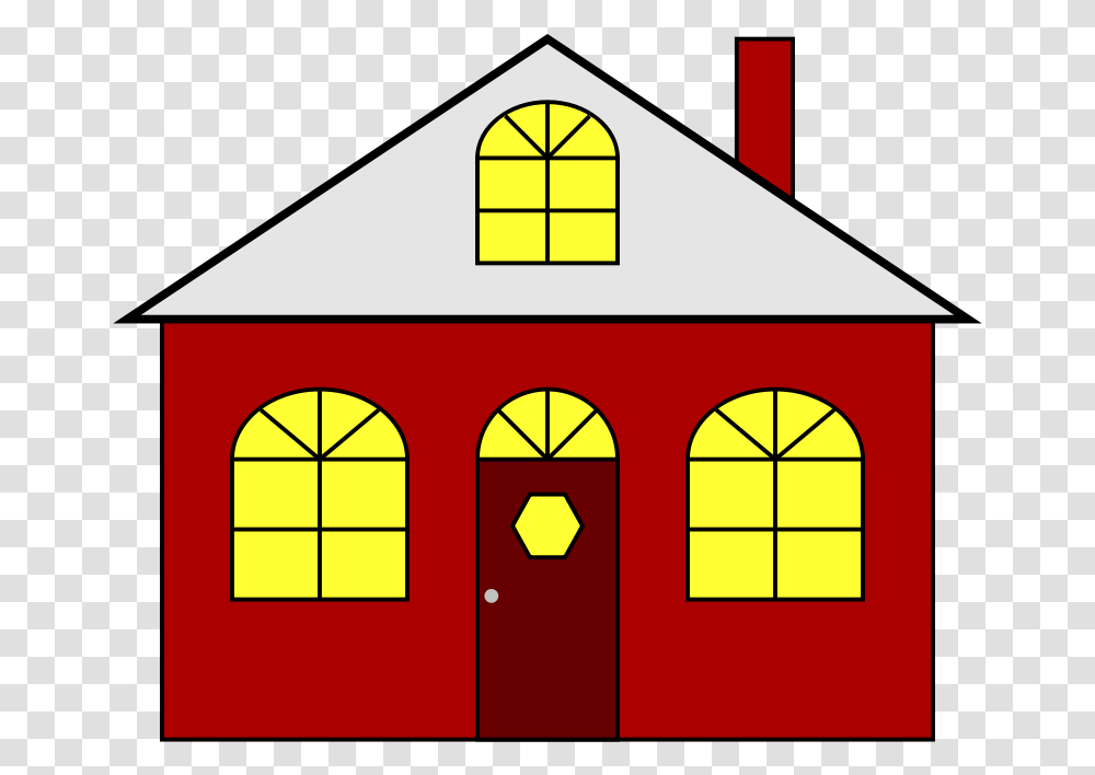 Clip Art Silhouette House Free Vector House With Lights On Clipart, Building, Architecture, Housing, Cottage Transparent Png