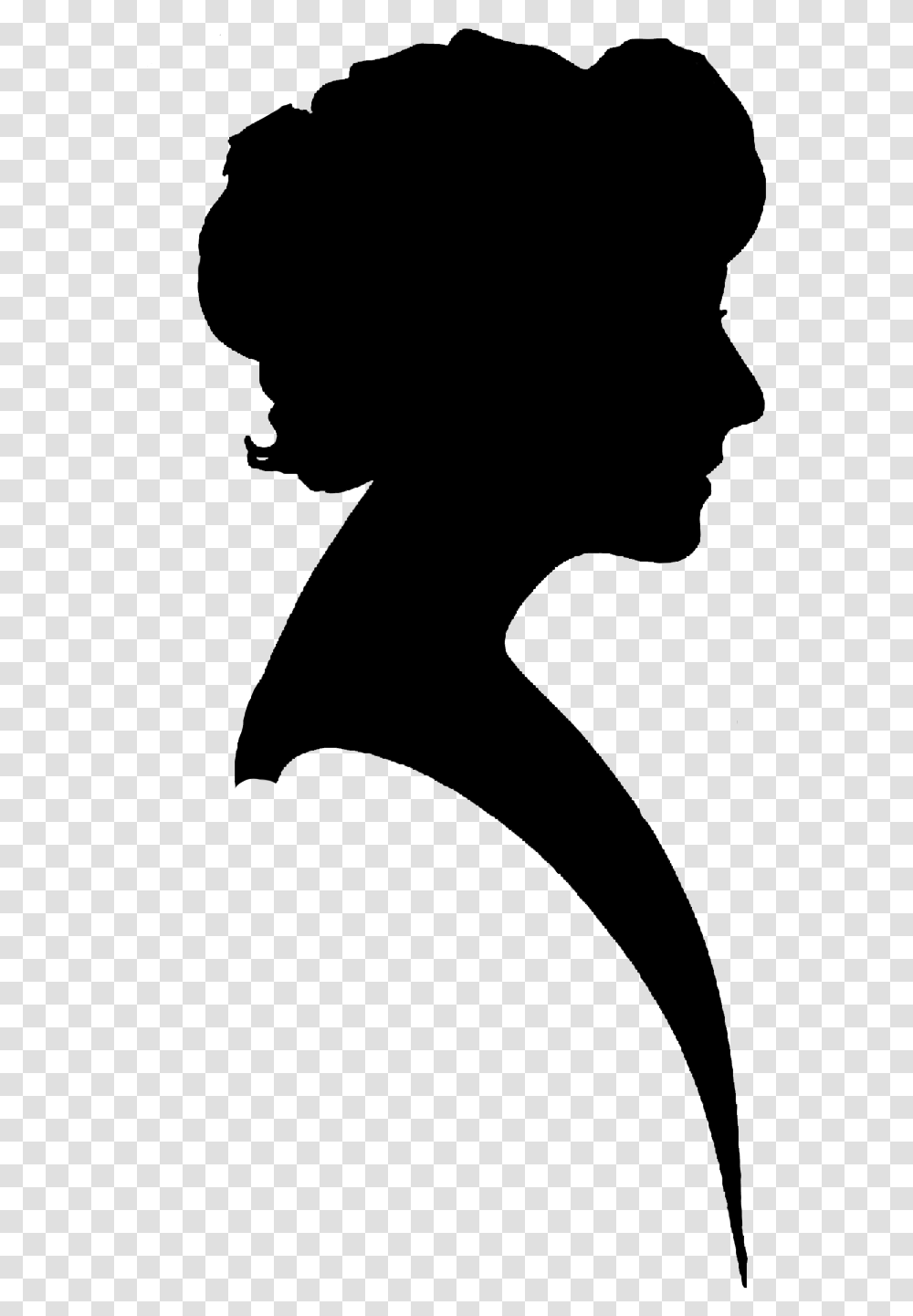 Clip Art Silhouette Image Little Women Portable Network Vintage Woman Silhouette, Gray, World Of Warcraft Transparent Png