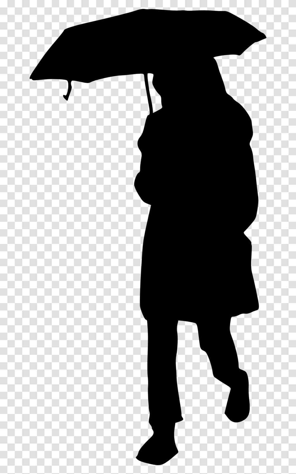 Clip Art Silhouettes Girl With Umbrella, Gray, World Of Warcraft Transparent Png