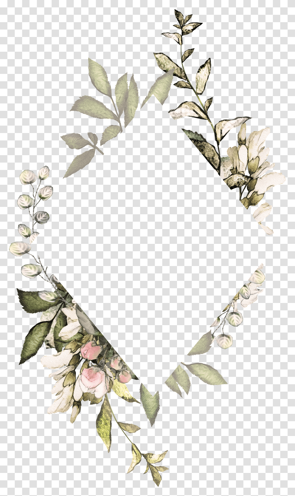 Clip Art Silver Eucalyptus Flower Frame Background Transparent Png