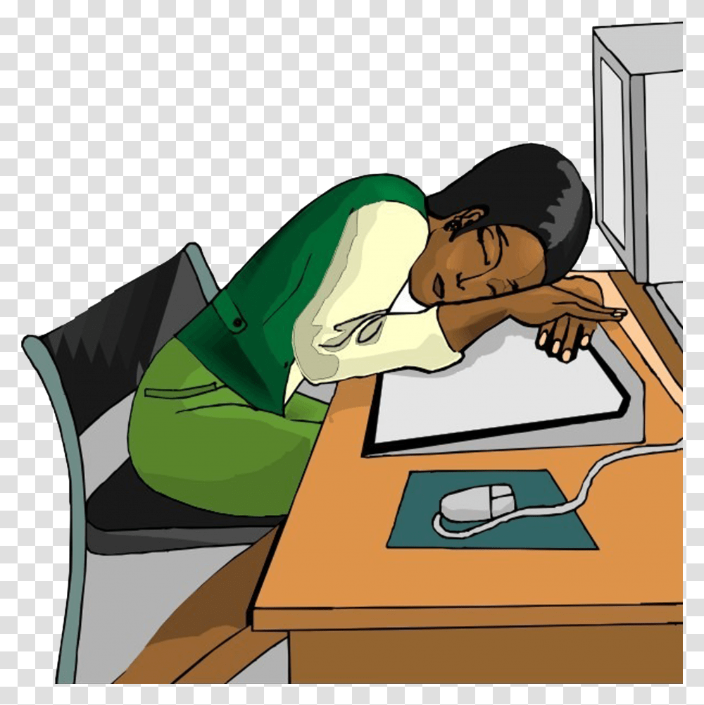 Clip Art Sleeping At Desk Clipart Sleep, Female, Teacher, Word, Reading Transparent Png