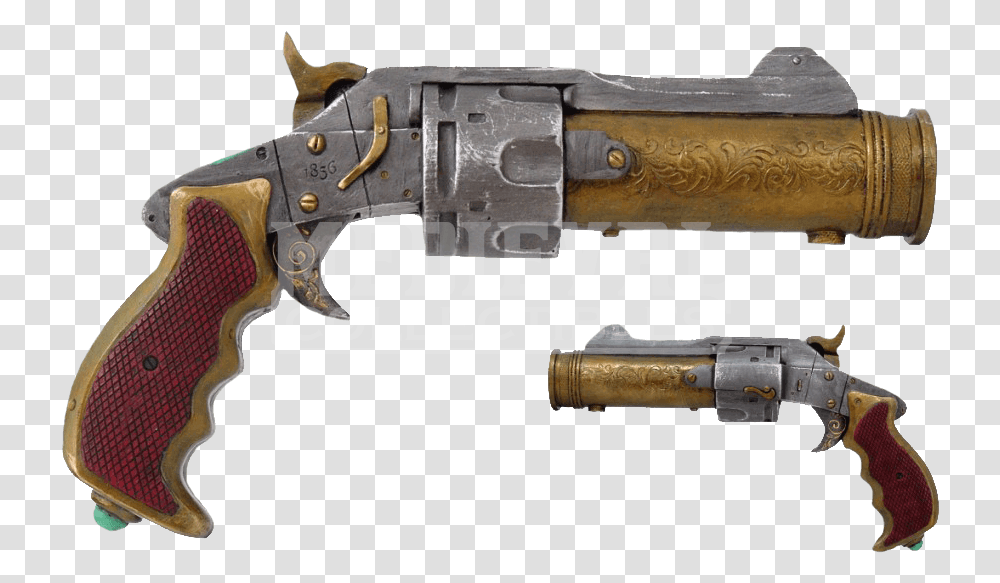 Clip Art Steampunk Revolver Cc By Medieval Fantasy Medieval Rifle, Gun, Weapon, Weaponry, Handgun Transparent Png