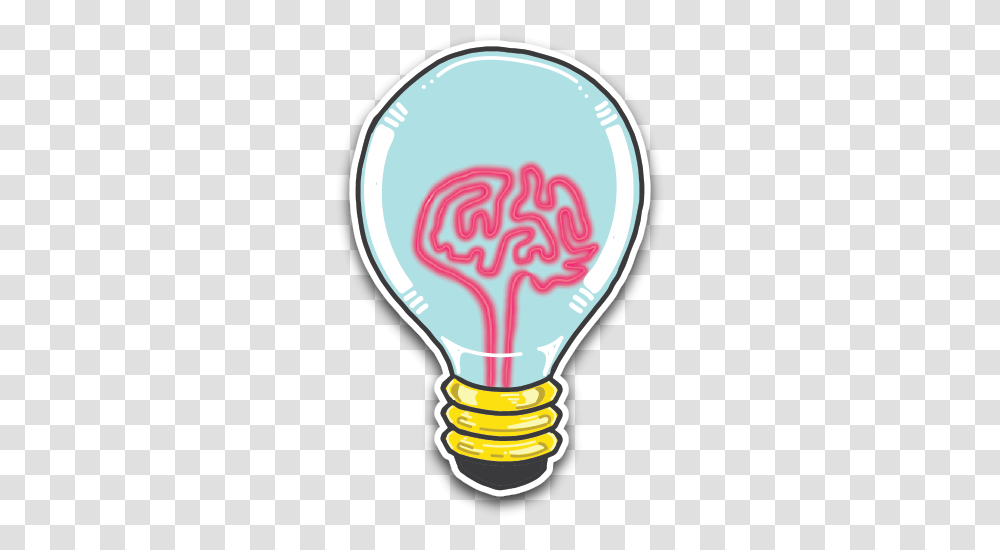 Clip Art Sticker Whippoorwill Design Co Light Bulb Brain, Lightbulb, Ketchup, Food Transparent Png