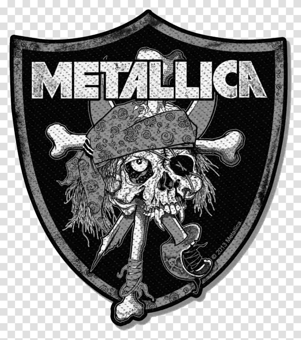 Clip Art T Shirt Raiders Skull Metallica Patches, Armor, Emblem, Poster Transparent Png