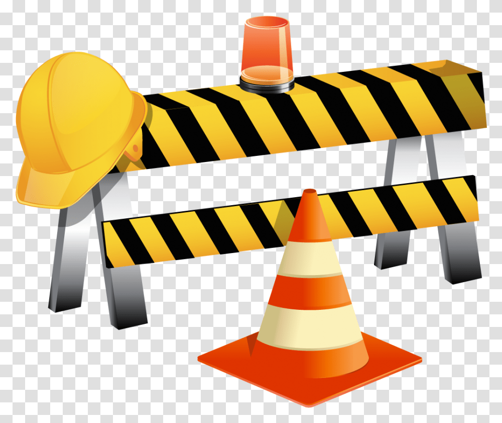 Clip Art Vector Flagger Working On Road Construction, Fence, Barricade Transparent Png