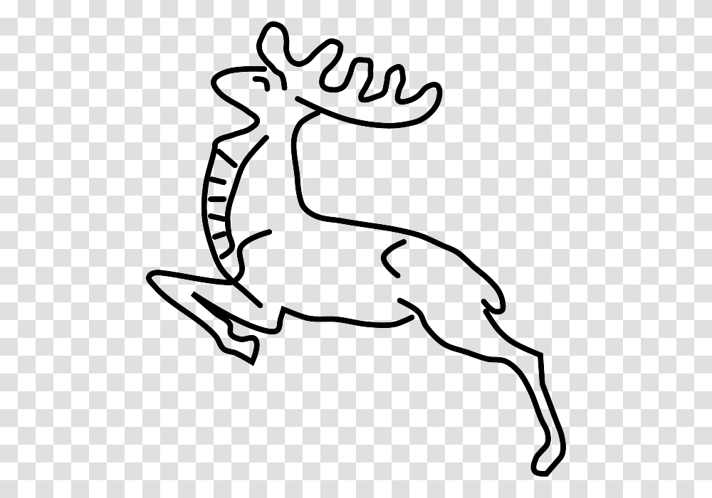 Clip Art Vector Graphics Gazelle Deer Portable Network Gazal Black And White, Animal, Stencil, Mammal, Wildlife Transparent Png