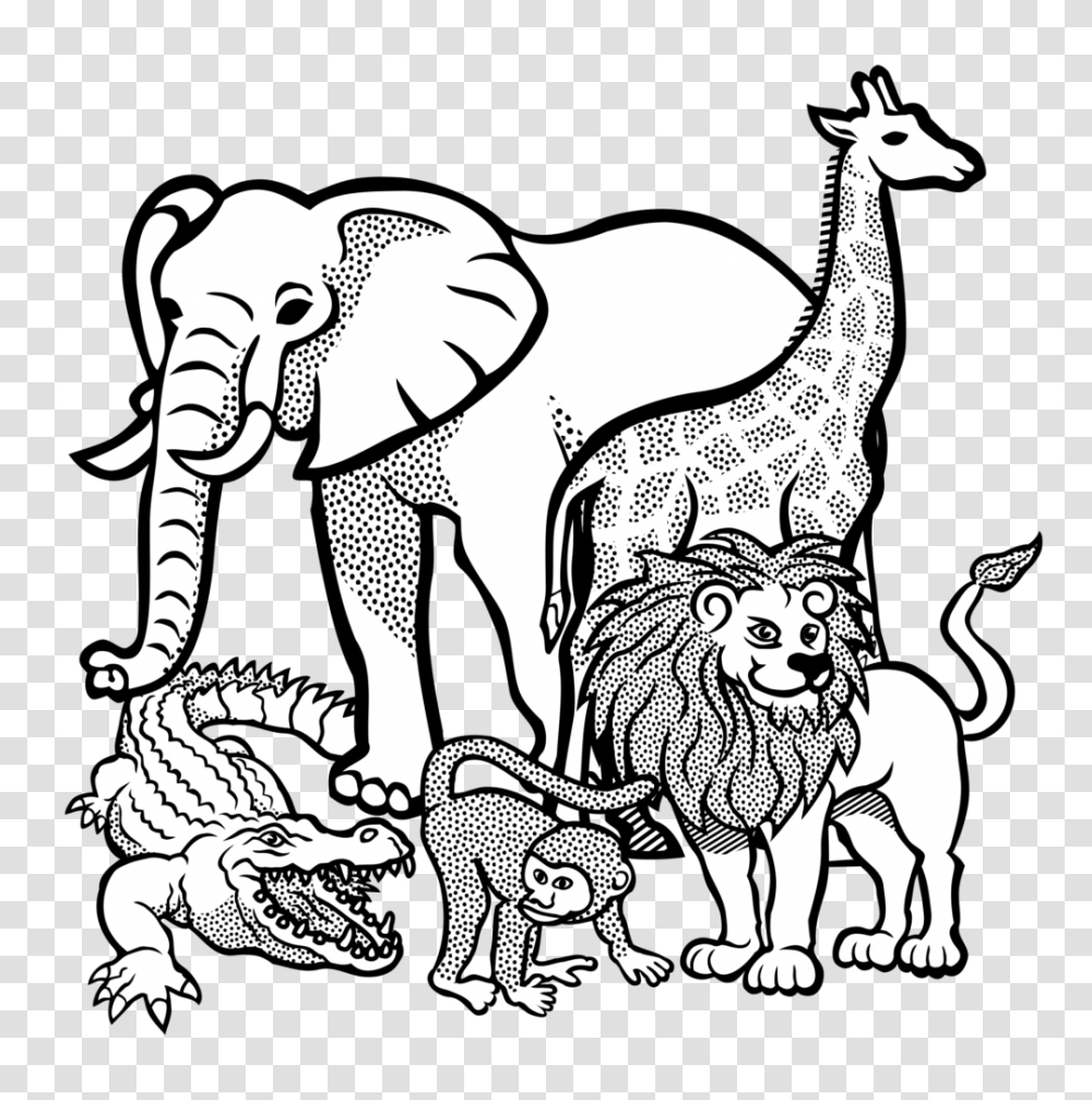 Clip Art Wild Animal Winging, Mammal, Wildlife, Elephant, Giraffe Transparent Png