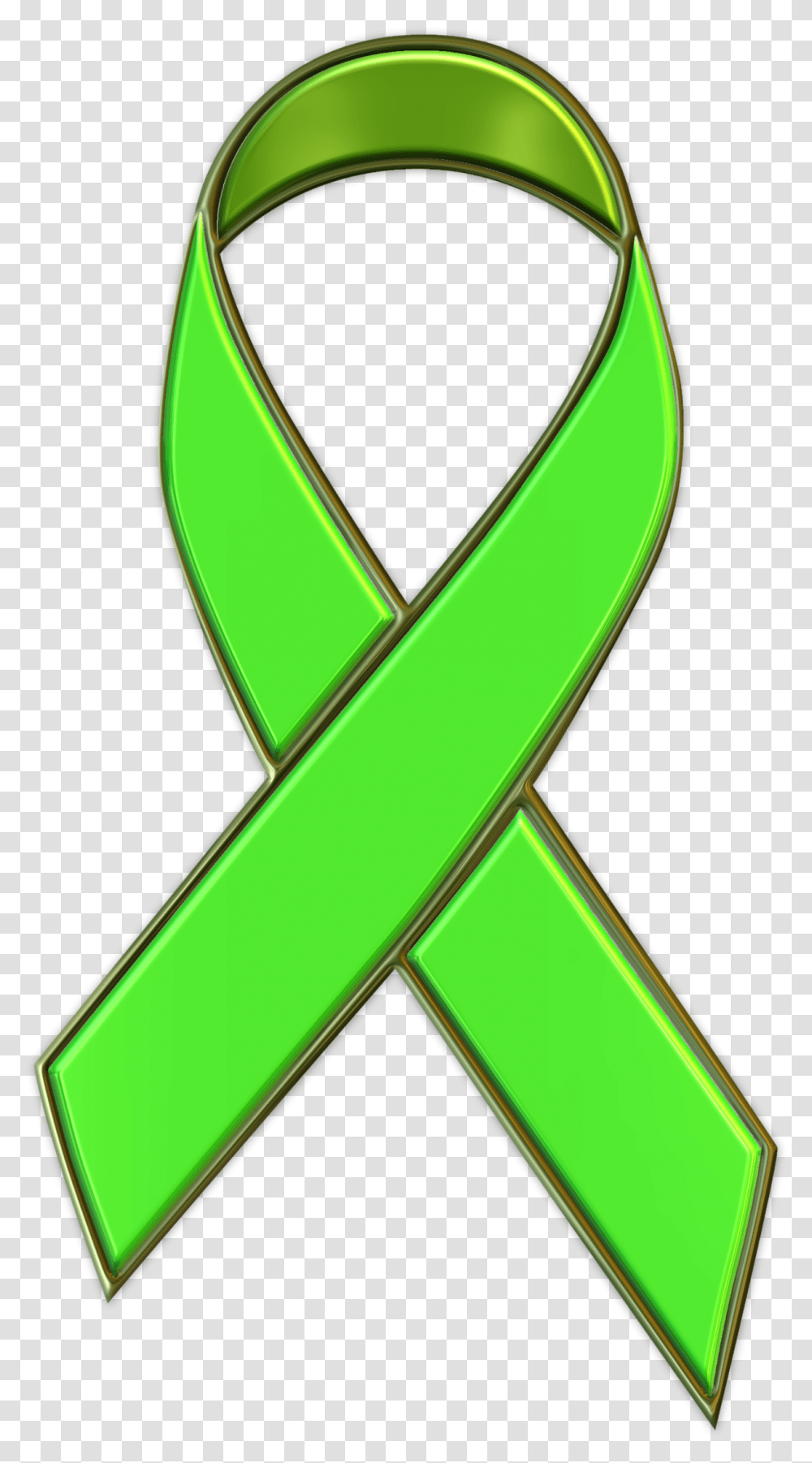 Clip Arts Related To Purple Ribbon No Background Green Mental Health Ribbon, Plant, Tree, Symbol, Graphics Transparent Png