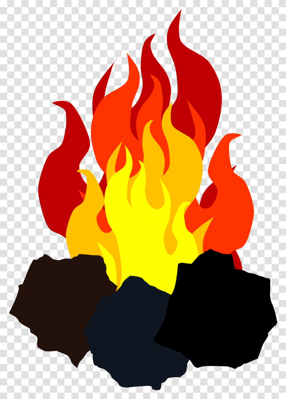 Clip Black And White Clipart Fire Cute Borders Coal And Fire, Bonfire, Flame, Person, Human Transparent Png