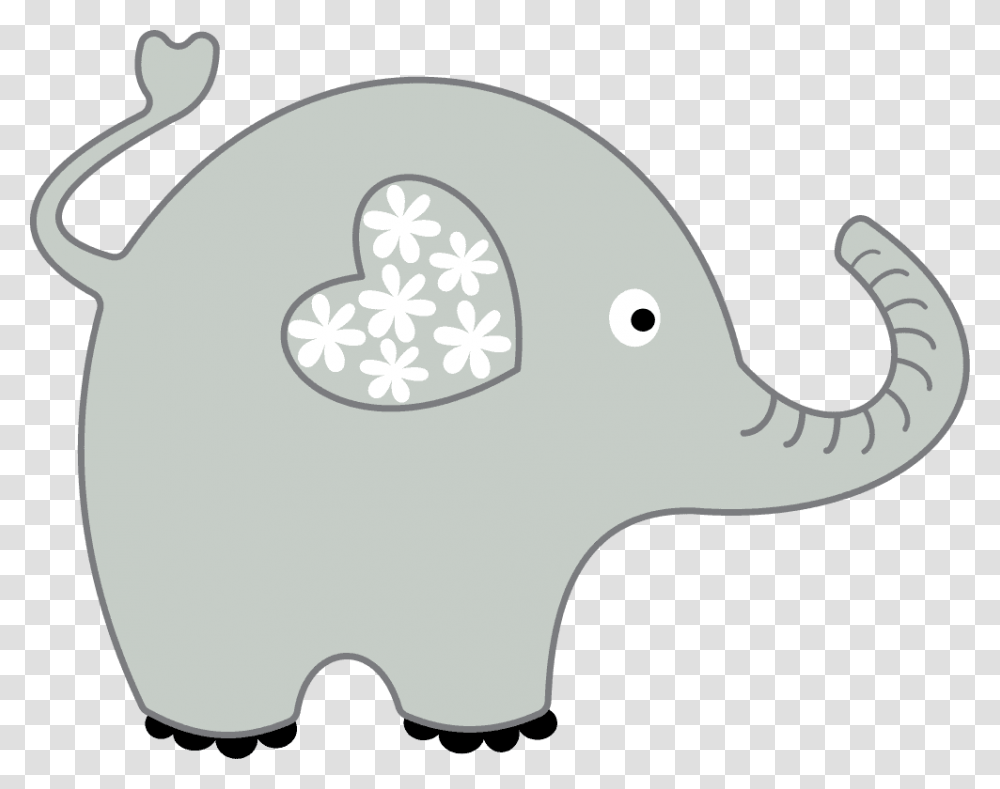 Clip Elephant Ears Clipart Elephant With Heart Ear, Drawing, Animal, Stencil, Doodle Transparent Png