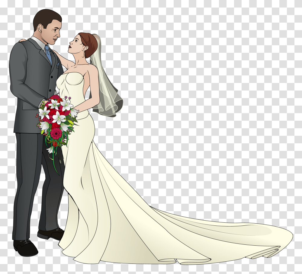 Clip Freeuse Download Clip Art Bride Transprent Wedding Couple Clipart, Person, Robe, Fashion Transparent Png