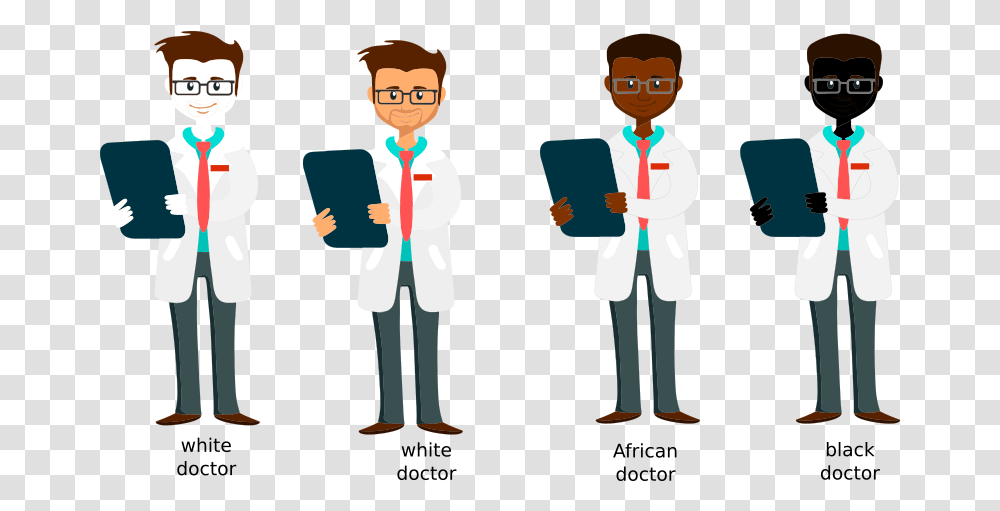 Clip Library White Caucasian African Doctors Black Doctor Birthday Card, Person, Human, Waiter, Performer Transparent Png
