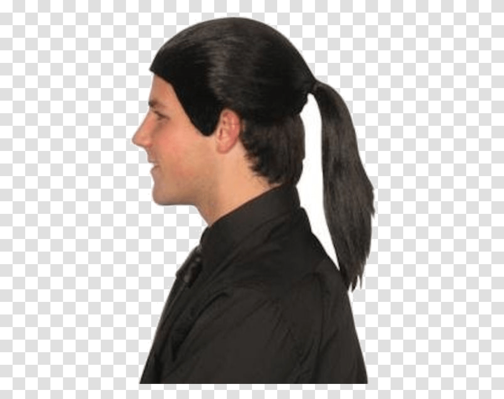 Clip On Ponytail Men, Hair, Person, Human, Black Hair Transparent Png