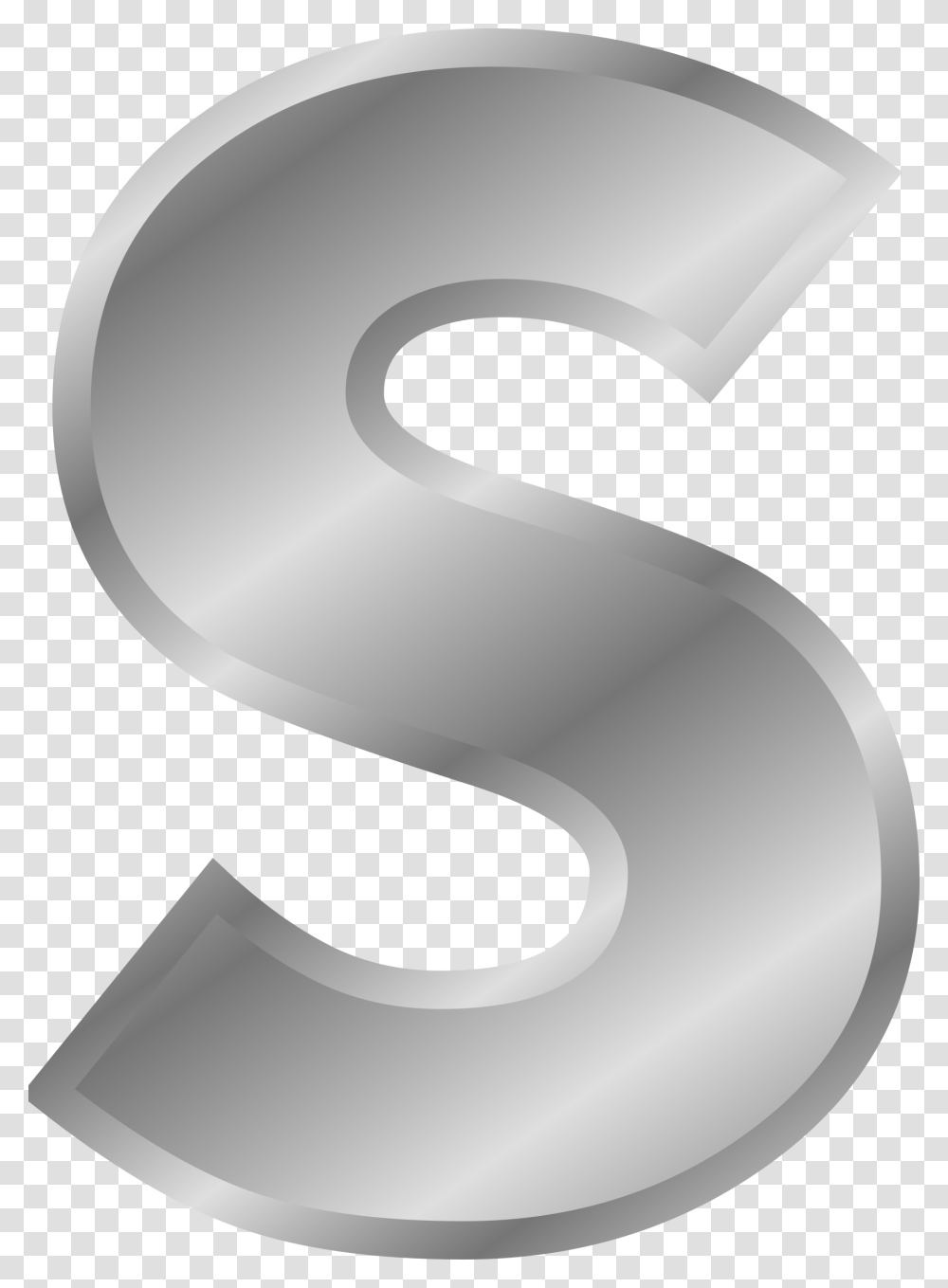 Clip U Silver Letter S, Number, Alphabet Transparent Png