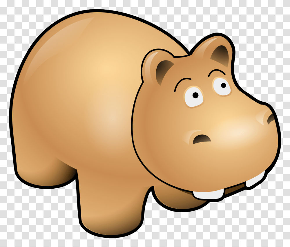 Clipart Animal Cartoon Hippo, Piggy Bank Transparent Png