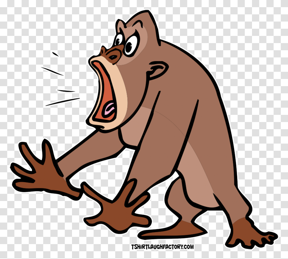 Clipart Animals Gorilla Scared Monkey Clipart, Wildlife, Mammal, Ape, Baboon Transparent Png