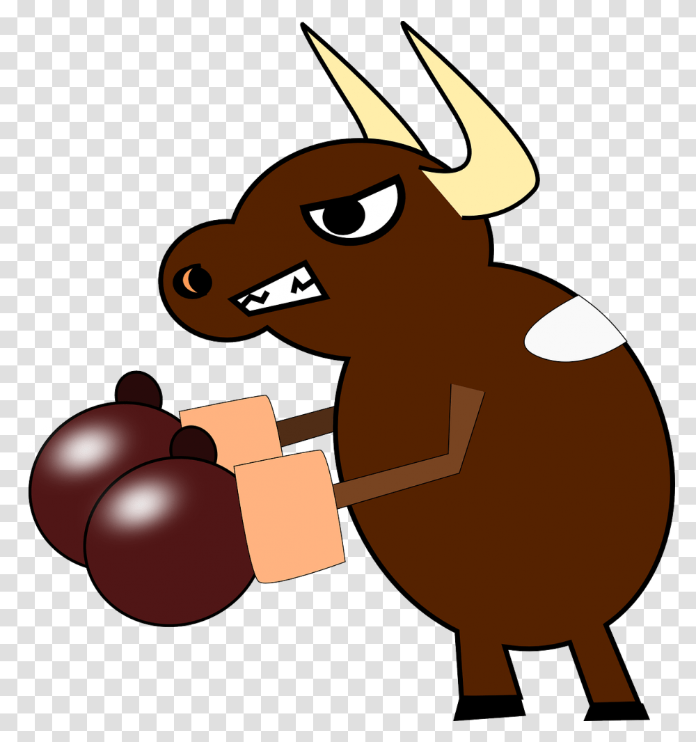 Clipart Animations Free Graphics Cow With Boxing Gloves, Animal, Mammal Transparent Png