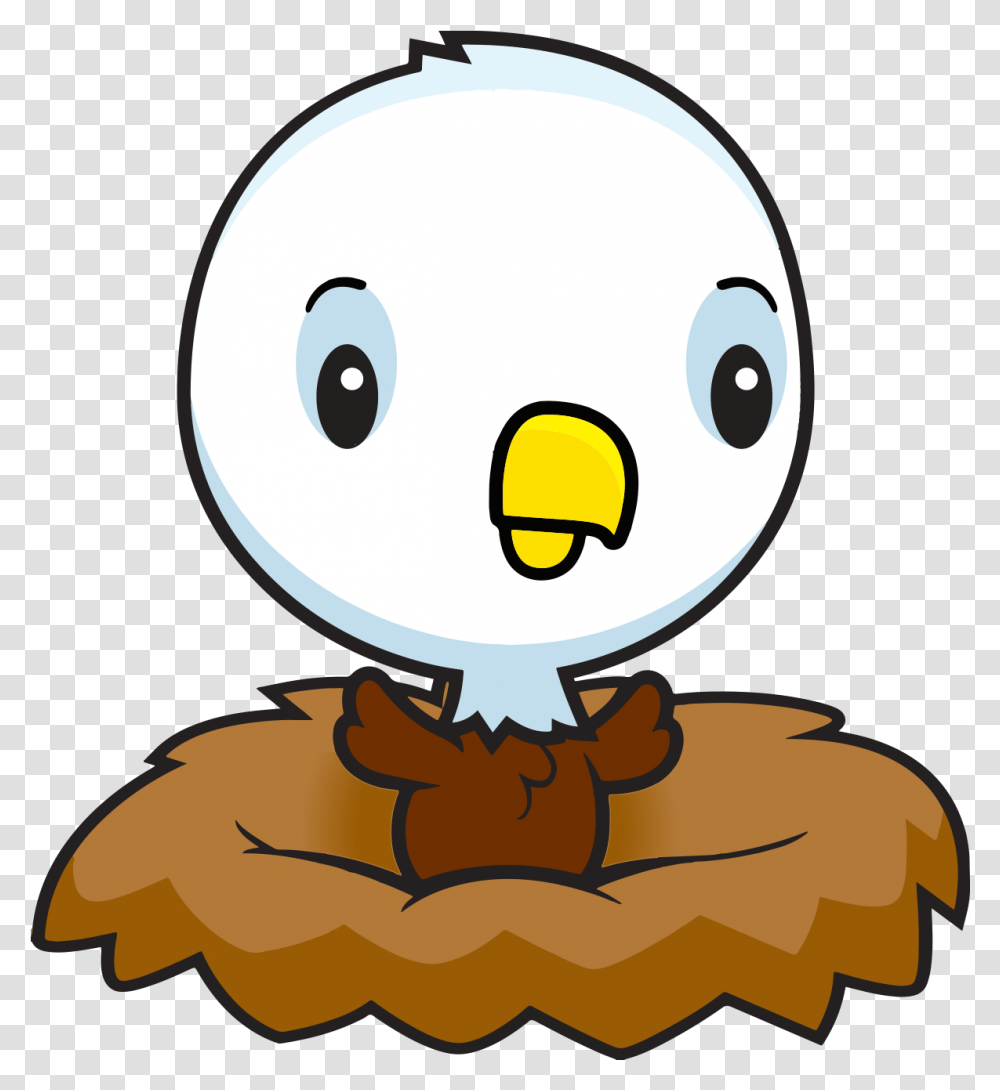 Clipart Baby Eagles Cute Bald Eagle Cartoon, Bird, Animal, Penguin, Beak Transparent Png